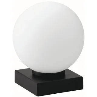 Tischleuchte Glas Metall Schwarz Weiß 17,5cm E14 Kugel Tischlampe Schlafzimmer