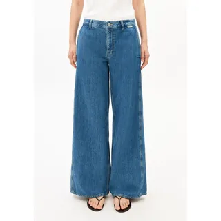 WEITE LEINEN-MIX JEANSHOSE |  Leinen-Mix - blau (25-32)