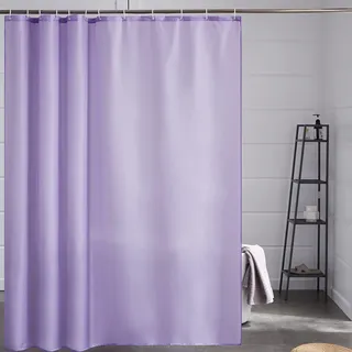 Furlinic Duschvorhang Überlänge für Badezimmer Badvorhang Anti-schimmel Textil für Badewanne und Dusche Vorhang aus Stoff Antibakteriell Waschbar mit 12 Haken Extra Groß Lila 200x240cm.