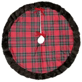 Weihnachtsbaumrock Klaus Ø 90 cm , Rot , Textil , 90x1x90 cm , Dekoration, Weihnachtsdekoration