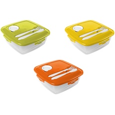 PRATESI Lunchbox 1,8 LT. SORTIERTE Farben MIT Halter + Sauciere, 18/8 Edelstahl, Multicolor, one Size