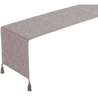 DRW Tischläufer braun mit Kreisen 150 x 40 cm