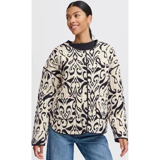 b.young BYDelight Damen Steppjacke Übergangsjacke Jacke mit Eingrifftaschen Druckknöpfen abgerundetem Saum Oversize