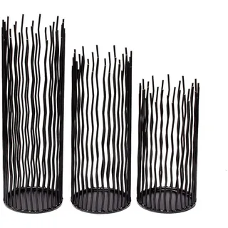 Kerzenhalter Set von 3 Black Metal Eisen Pillar Kerzenhalter Moderne Innen- und Outdoor Kerzenhalter für Tisch Mittelstück Kamin Mantel Dekoration, Haus, Party, Hochzeit, Events Dekor