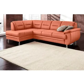 sit&more Ecksofa »Mailand L-Form, B: 250 cm« optional Bettfunktion, orange