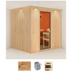 Bild von Sauna »Solida«, (Set), 9 KW-Ofen mit integrierter Steuerung beige