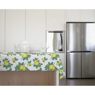Gemitex Tischdecke Tradition Plüsch gewachst wasserdicht und schmutzabweisend Dekor 4138 Zitronen von Sorrento Ideal für quadratische und runde Tische für 10/12 Personen 140 x 240 cm Made in Italy mit