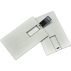 Pendrive USB-Stick 3.0 Kreditkarte Bankkarte 32 64 128 256 GB Speicher A10 (Silber, 32 GB)