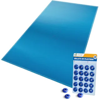 VOUNOT® Poolabdeckung Rechteckig 8x14m, Pool Abdeckplane PE 160g/m2, Wasserdicht UV-beständig Reißfest, Doppelte Poolplane mit DIY-Drainagelöchern & Aluminiumösen, für Aufstellpools, Dunkelblau