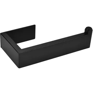 Lolypot Klopapierhalter Ohne Bohren, Toilettenpapierhalter 304 Edelstahl, Klorollenhalter Selbstklebend, Toilettenpapier Halterung WC Papierhalter für Badzimmer (Schwarz Mat)