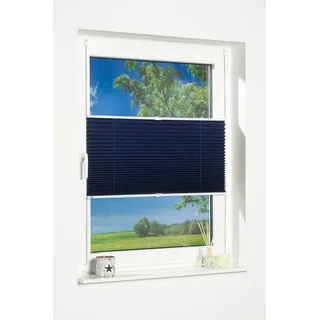K-HOME Klemmfix-Plissee Palma 30 x 130 cm blau