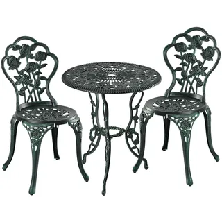 Relaxdays 3-teiliges Gartenmöbel Set, & Schwarz