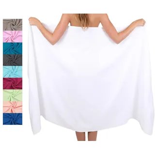 Betz Badetuch XXL 100x200 cm 100% Baumwolle – Weiches Frottee Saunatuch & Strandtuch – Pflegeleicht & saugstark – Palermo Serie – Farbe Weiß