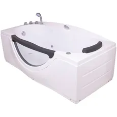 Sanotechnik Whirlpool-Badewanne »NASSAU«, (4 tlg.), 170/90/68 cm, Whirlpool mit Fenster, weiß