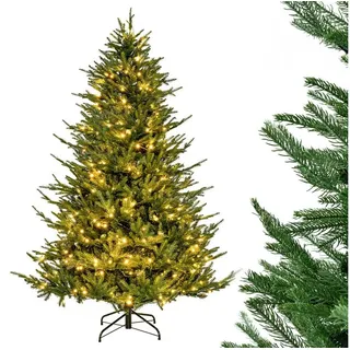 Costway Künstlicher Weihnachtsbaum beleuchtet, aufklappbarer Christbaum mit 8 Lichtmodi, 280 warmweißen LED-Lichtern, 788 Zweigspitzen aus PE & PVC, Tannenbaum, Kunstbaum Weihnachten, grün