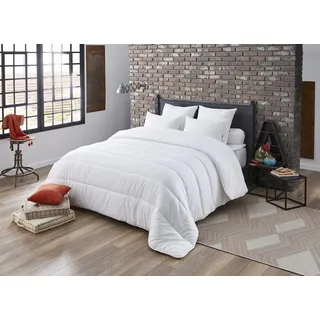 Dodo Steppdecke, temperiert, milbendicht, 200 x 200 cm, für Doppelbett, Niagara-Decke, weich und bequem, maschinenwaschbar bei 40 °C, Weiß