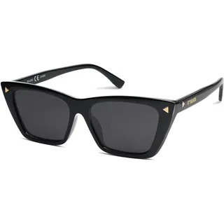 SOJOS Cateye Sonnenbrille Damen Polarisiert Retro Vintage Schmale Eckig Frauen Klassische Moderne Outdoor UV400 Schutz Sonnenbrillen SJ2297 mit Schwarzer Rahmen Graue Linse