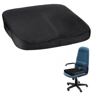 FSWWSF Sitzkissen Orthopädisches sitzkissen Tragbares Sitzkissen für Büro rutschfeste Unterseite mit Tragegriff für Büro, Zuhause und Auto (Schwarz)