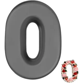 YXHZVON Kuchenform Zahlen Silikon Backform Zahl 0, Number Cake Backform, Groß 3D Zahlen Tortenform, Antihaftige DIY Motivbackformen für Kindergeburtstag, Hochzeit Jubiläum(Grau)