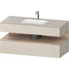 Duravit Qatego Einbauwaschtisch mit Konsolenwaschtischunterbau, 1200x550x600mm, Nische Eiche Mamoriert, QA4787055, Farbe: taupe supermatt