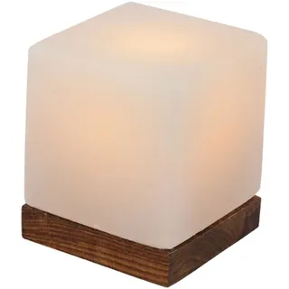 HIMALAYA SALT DREAMS Salzkristall-Tischlampe »Kubus« E14 1 Stk. Warmweiß Handgefertigt aus Salzkristall - jeder Stein ein Unikat, H: ca.9 cm, weiß