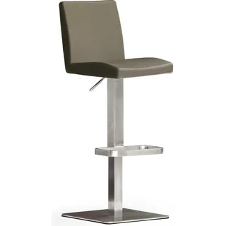Bistrostuhl MCA FURNITURE "BARBECOOL Barhocker Bistrostuhl Tresenhocker", braun (cappuccino, edelstahl gebürstet), B:40cm H:85cm T:52cm, Leder, Stühle, Bistrostuhl, mit Rückenlehne,Bodenplatte eckig, 180 drehbar, Sitzhöhe von 56-81 cm
