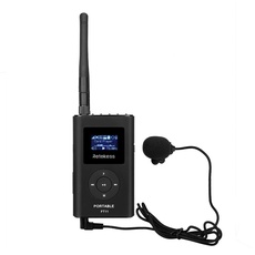 Retekess FT11 Tour Guide System FM-Transmitter mit 2000 mAh Wiederaufladbarem Akku, für Gleichzeitige Konferenzen(1 Sender, Schwarz)