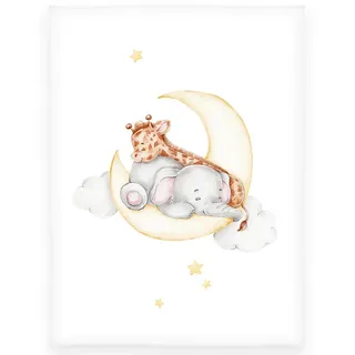 Mikrofaser-Flauschdecke , Blau, Gelb, Weiß , Textil , 75x100 cm , Oeko-Tex® Standard 100 , pflegeleicht , Schlafen, Kuscheln & Schlafen, Schmusedecken