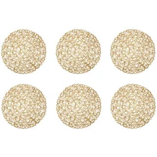 DII Tischset aus gewebtem Papier, für Urlaub oder Veranstaltung, rund, 38,1 cm Durchmesser, Taupe, 6 Stück