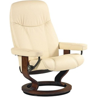 Stressless Relaxsessel Consul , Creme , Leder , Echtleder , Rindleder , Buche , Schichtholz , 75x100x71 cm , Lederauswahl, Stoffauswahl, Relaxfunktion , Wohnzimmer, Sessel, Ledersessel