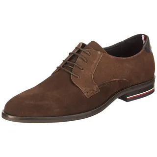 Tommy Hilfiger Herren Anzugschuhe Signature Hilfiger Suede Shoe aus Wildleder, Braun (Cocoa), 40 EU