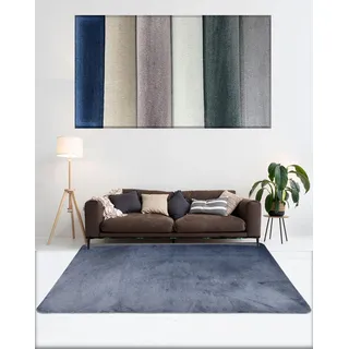 Tadi & Imperio1996 Teppich, glatt, quadratisch, 100 x 100 cm, Blau