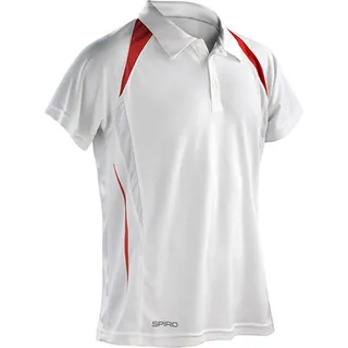 SPIRO S177M | Herren Team Spirit Polo / Atmungsaktiv - Farbe: White/Red - Größe: S