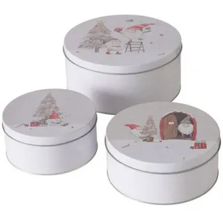 Boltze Home Dosen Fiete Ø 14-20 cm 3er-Set , Grau , Metall , 20x9x20 cm , Küchenzubehör, Vorratsbehälter, Vorratsdosen