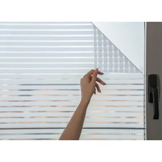 Marapon Fensterfolie Blickdicht von aussen mit Streifenmuster 0,30x2 m Sichtschutzfolie Fenster mit statischer Haftung, Milchglasfolie für Sichtschutz Fenster, Folie Fenster Sichtschutz gestreift