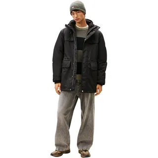 Tommy Hilfiger Tommy Jeans Herren Parka mit Kapuze, Schwarz Black, M