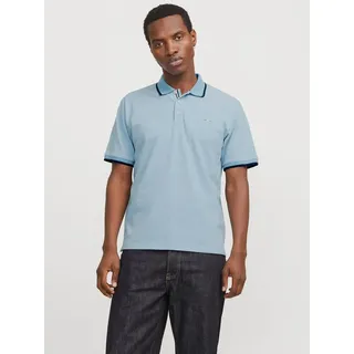 JACK & JONES Poloshirt »JPRBLUALVES SS POLO SN« mit Logo Stickerei, blau