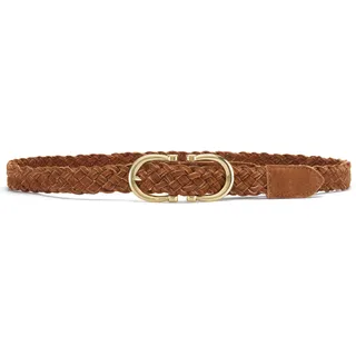 Hüftgürtel LASCANA "Ledergürtel, Flechtgürtel, Gürtel für Jeans & Kleider, Hosengürtel", Damen, Gr. 85, braun (camel), Rindsleder, unifarben, Gürtel Hüftgürtel, aus modernem Veloursleder