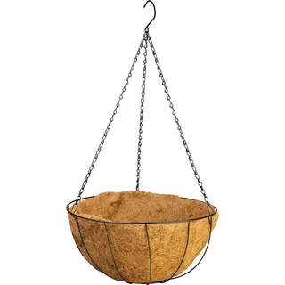 Aufhänger Strend Pro, Halter für Blumentopf, Stahl/Kokos, hängend, mit Kette und Haken, 40 cm