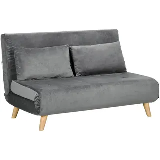 Redom Schlafsessel Polyester Samtoptik mit 6-fach verstellbarer Rückenlehne 130/78/79 cm Grau , Textil , 78x79x130 cm , Babymöbel & Kindermöbel, Kinderzimmer & Jugendzimmer, Schlafsofas