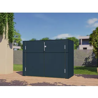 Bertilo Gartenschrank HPL Sideboard 155 cm x 75 cm x 116 cm Anthrazit FSC®