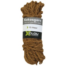 Xclou 360154 Kokosgarn, Seil aus Natur-Kokosfasern in braun, Umweltfreundliches und Nachhaltiges Bindegarn, robustes Kokos-Seil, 7x7,5x27 cm