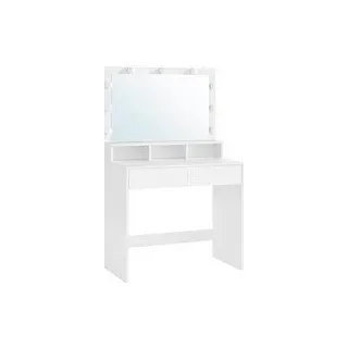 VASAGLE Schminktisch rechteckig Melamin, Spanplatte weiß 80,0 x 40,0 x 140,0 cm, 1 St.