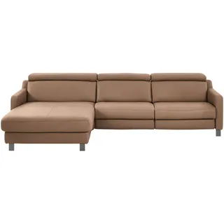 Valdera Ecksofa , Braun , Leder , Echtleder , Semi-Anilinleder , Ottomane links, L-Form , 291x176 cm , Goldenes M , Typenauswahl, Lederauswahl, Stoffauswahl, seitenverkehrt erhältlich, Bettfunktion erhältlich , Wohnzimmer, Sofas & Couches, Wohnlandschaften, Ecksofas