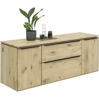Valnatura Sideboard , Eichefarben , Metall , Asteiche , massiv , 2 Fächer , 1 Schublade(n) Schubladen , 182x76x60 cm , Beimöbel erhältlich, in verschiedenen Holzarten erhältlich , Holzmöbel, Wohnwände Holz, Wohnwand Serien Holz