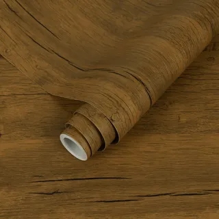 Decoroom Möbelfolie Selbstklebende Holzoptik 60x500cm Klebefolie Möbel Dunkelbraun Eichen Matt Wasserdicht Dekoration Folie für Möbel Wand,Küche Arbeitsplatte,Küchenschrank, Tische, Regale