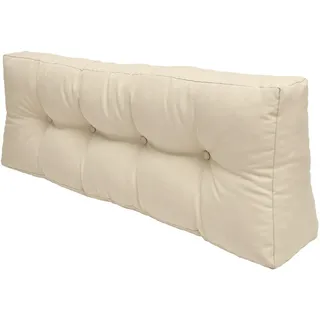 Beautissu Palettenkissen 120 x 40 x 10 cm beige 1 St.