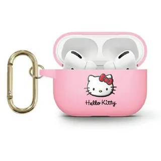 HELLO KITTY HKA33DKHSP Airpods 3 cover pink Silicone 3D Kitty Head Schutzhülle, Rosa