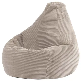 I.C.O.N. Icon Dalton Sitzsack Kinder, Beige, Flauschiger Cord Stoff, Sitzsack Cord mit Füllung, Bequemer Kinder Gaming Sessel, Kuschelsessel, Lese Sessel, Schlafzimmer, Kinderzimmer, Spielzimmer