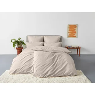 Bettwäsche OTTO HOME "Melli", beige (beige, meliert), B/L: 135cm x 200cm, 1 Stk., 1 Stk., Linon, B/L: 80cm x 80cm, 2 Stk., Linon, Obermaterial: 100% Baumwolle, Bettwäsche, Bettwäsche, Bettwäsche aus Baumwolle, Leinen-Look in Melange-Optik